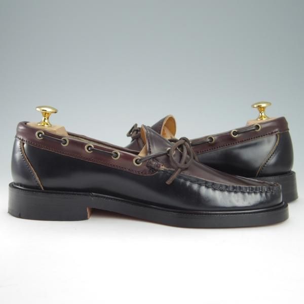 未使用★(米)YUKETEN/ユケテン 8.5C【定価￥118,800-★コードバン仕様/(米)ホーウィン社】705SP/モカシン/ローファー/黒×赤茶★g732