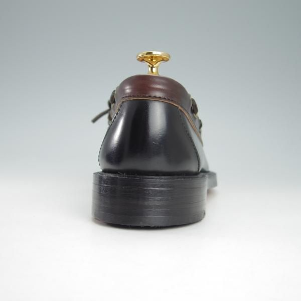 未使用★(米)YUKETEN/ユケテン 8.5C【定価￥118,800-★コードバン仕様/(米)ホーウィン社】705SP/モカシン/ローファー/黒×赤茶★g732