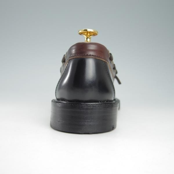 未使用★(米)YUKETEN/ユケテン 8.5C【定価￥118,800-★コードバン仕様/(米)ホーウィン社】705SP/モカシン/ローファー/黒×赤茶★g732