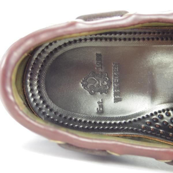 未使用★(米)YUKETEN/ユケテン 8.5C【定価￥118,800-★コードバン仕様/(米)ホーウィン社】705SP/モカシン/ローファー/黒×赤茶★g732
