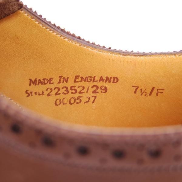 未使用★(英)グレンソン 7.5F【現行定価￥74,800-★footmaster/フットマスター/OXFORD】22352/セミブローグ/カーフ/茶/GRENSON★g735