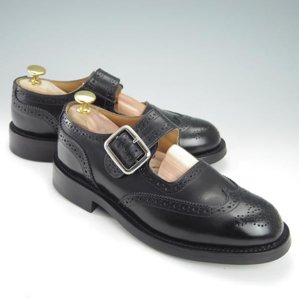 ★トリッカーズ(レディース) SIZE 5.5(左)/6(右)【定価￥82,500-★ダイナイトソール/MARRY JANE/メリージェーン】L6011/黒/Tricker's★g737