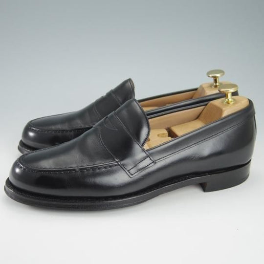 極上★(英)チーニー 7F【定価￥78,100-★HUDSON/ハドソン】5203ラスト/コインローファー/カーフ/黒/メンズ/CHEANEY★g740