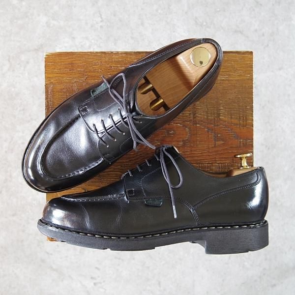 ★パラブーツ SIZE 7.5【定価￥71,500-★シャンボード/CHAMBORD】TEXソール/リスレザー/NOIR/黒/Uチップ/メンズ/Paraboot★g742