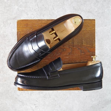 極美品★J.M.ウェストン 8D【定価￥121,000-★180/コインローファー】41ラスト/ボックスカーフ/黒/メンズ/Weston/ウエストン★g743