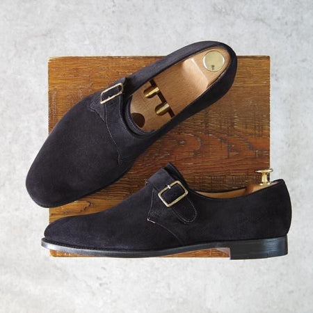 新品★エドワードグリーン 7F【旧工場製★TROON/606ラスト】VOYAGE DE DEBUT別注/モンクストラップ/スエード/黒/EDWARD GREEN★g745