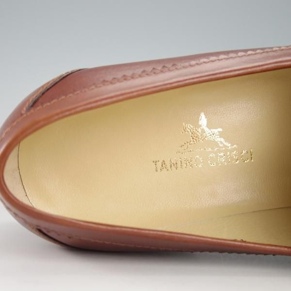 未使用★(伊)タニノクリスチー SIZE 5.5【貴重★デッドストック品/108051】コインローファー/カーフ/茶/メンズ/TANINO CRISCI★g746