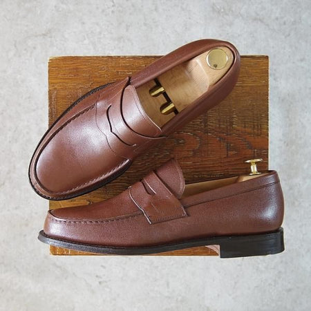 極美品★チャーチ 70G/UK7【★コインローファー/COPSE】101ラスト/グレインレザー/茶/メンズ/Church's★g748