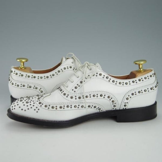 美品★チャーチ(レディース) SIZE 36【同系モデル定価￥140,800-★BURWOOD MET 2/スタッズ】バーウッド/フルブローグ/白/Church's★g749