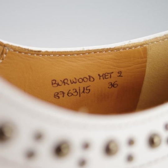 美品★チャーチ(レディース) SIZE 36【同系モデル定価￥140,800-★BURWOOD MET 2/スタッズ】バーウッド/フルブローグ/白/Church's★g749