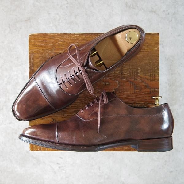 美品★シェットランドフォックス SIZE 7.5【モデル定価￥50,600-★アバディーン/536F】ストレートチップ/カーフ/濃茶/Shetlandfox★g750