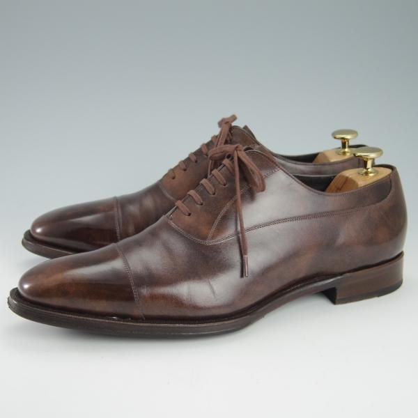 美品★シェットランドフォックス SIZE 7.5【モデル定価￥50,600-★アバディーン/536F】ストレートチップ/カーフ/濃茶/Shetlandfox★g750