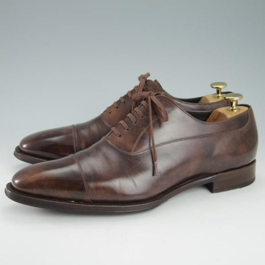 美品★シェットランドフォックス SIZE 7.5【モデル定価￥50,600-★アバディーン/536F】ストレートチップ/カーフ/濃茶/Shetlandfox★g750