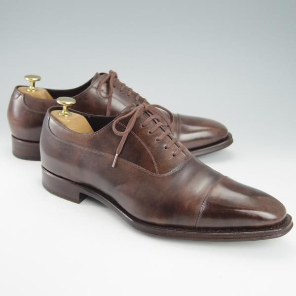 美品★シェットランドフォックス SIZE 7.5【モデル定価￥50,600-★アバディーン/536F】ストレートチップ/カーフ/濃茶/Shetlandfox★g750