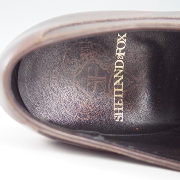 美品★シェットランドフォックス SIZE 7.5【モデル定価￥50,600-★アバディーン/536F】ストレートチップ/カーフ/濃茶/Shetlandfox★g750
