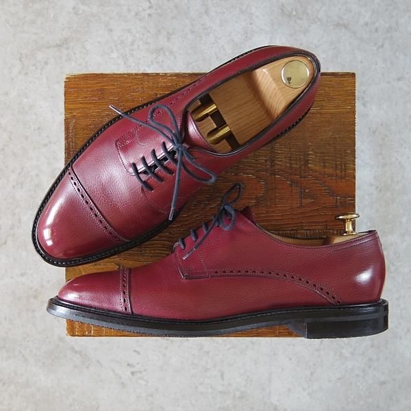 極美品★ジョンロブ 7E【貴重★8695ラスト/(水牛)バッファローレザー】BEESTON/クォーターブローグ/赤茶/メンズ/JOHN LOBB★g751