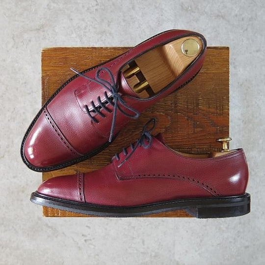 極美品★ジョンロブ 7E【貴重★8695ラスト/(水牛)バッファローレザー】BEESTON/クォーターブローグ/赤茶/メンズ/JOHN LOBB★g751