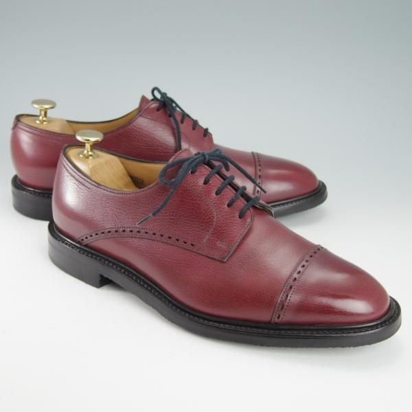 極美品★ジョンロブ 7E【貴重★8695ラスト/(水牛)バッファローレザー】BEESTON/クォーターブローグ/赤茶/メンズ/JOHN LOBB★g751