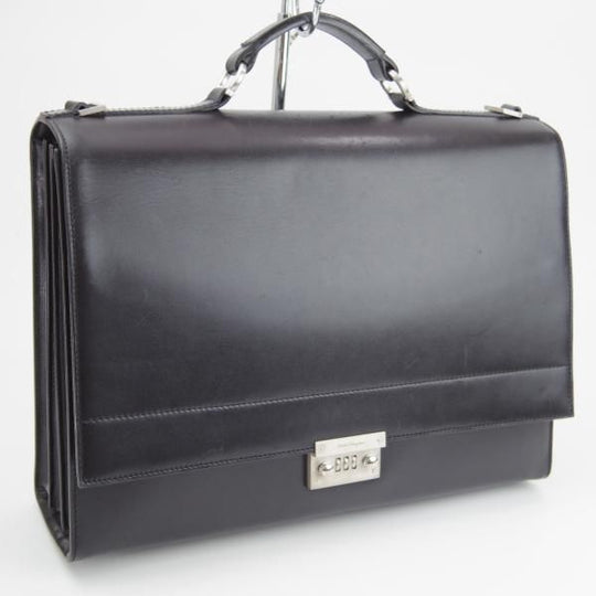極上★(伊)サルヴァトーレ・フェラガモ/Ferragamo【定価10万円以上★レザー/ブリーフケース】ビジネス/バッグ/黒/革/鞄/Salvatore★N5713
