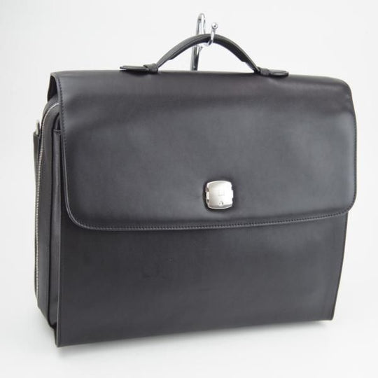 極上★(伊製)ダンヒル/dunhill【ノートPC収納可★オーバーナイトバッグ/大型ブリーフケース】レザー/メンズ/ビジネス/バッグ/黒/鞄★N5714