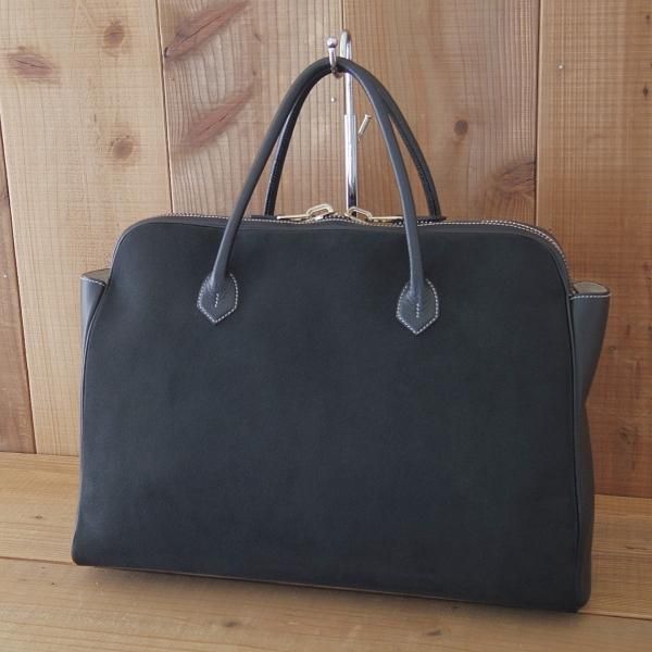 極美品★シセイ/cisei【コンビ仕様★レザー×スエード/トゥモローランド別注】ブリーフケース/メンズ/ビジネス/バッグ/黒/鞄/チセイ★N5715