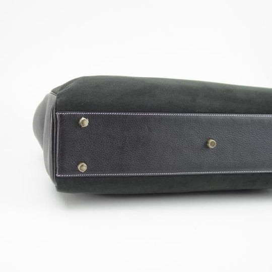 極美品★シセイ/cisei【コンビ仕様★レザー×スエード/トゥモローランド別注】ブリーフケース/メンズ/ビジネス/バッグ/黒/鞄/チセイ★N5715