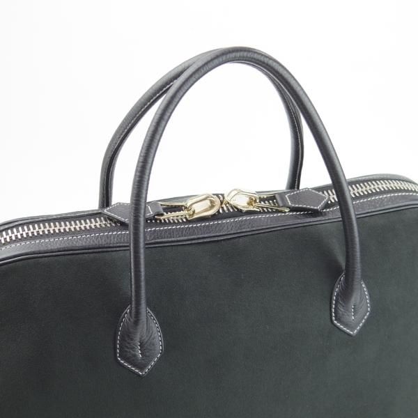 極美品★シセイ/cisei【コンビ仕様★レザー×スエード/トゥモローランド別注】ブリーフケース/メンズ/ビジネス/バッグ/黒/鞄/チセイ★N5715