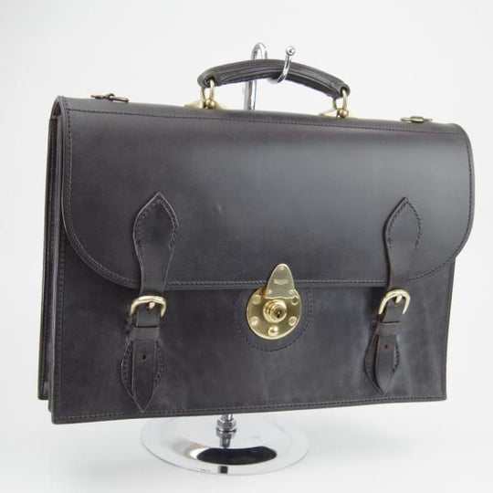 ほぼ未使用★(英)W&H GIDDEN【現行価格30万円程度★ブライドルレザー仕様/ブリーフケース】メンズ/ビジネス/バッグ/黒/革/鞄/WHギデン★N5716