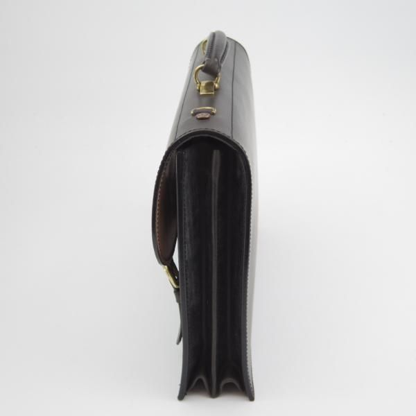 ほぼ未使用★(英)W&H GIDDEN【現行価格30万円程度★ブライドルレザー仕様/ブリーフケース】メンズ/ビジネス/バッグ/黒/革/鞄/WHギデン★N5716