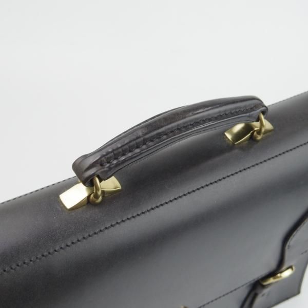 ほぼ未使用★(英)W&H GIDDEN【現行価格30万円程度★ブライドルレザー仕様/ブリーフケース】メンズ/ビジネス/バッグ/黒/革/鞄/WHギデン★N5716