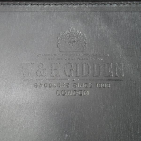 ほぼ未使用★(英)W&H GIDDEN【現行価格30万円程度★ブライドルレザー仕様/ブリーフケース】メンズ/ビジネス/バッグ/黒/革/鞄/WHギデン★N5716