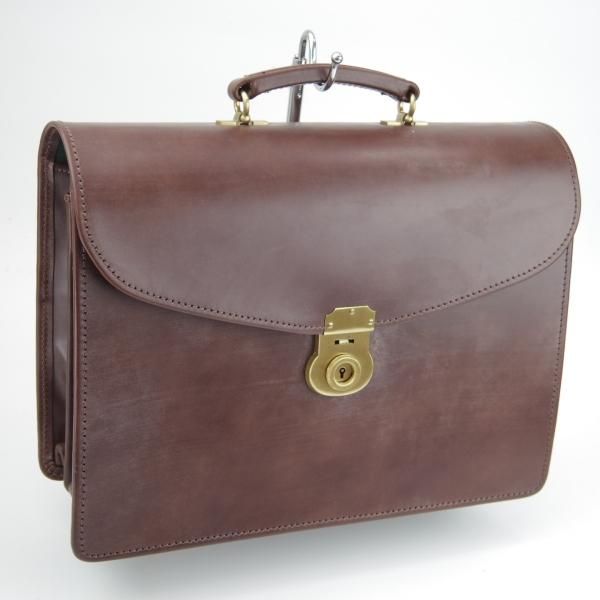 極美品★(英)パップワース/PAPWORTH【現行定価30万円程度★ブライドルレザー仕様/ブリーフケース】濃茶/ビジネス/バッグ/鞄★N5718