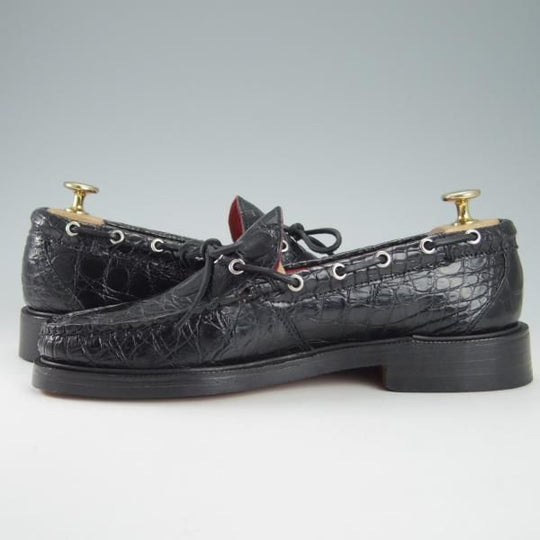 新品★(米)ユケテン 7.5C【定価2,500ドル(27万円程度)★クロコダイル/Genuine Crocodile】モカシン/1416/黒/メンズ/YUKETEN★g753