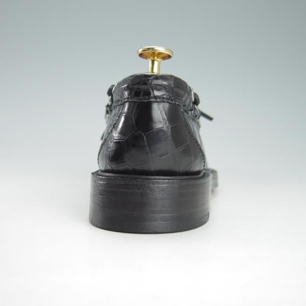 新品★(米)ユケテン 7.5C【定価2,500ドル(27万円程度)★クロコダイル/Genuine Crocodile】モカシン/1416/黒/メンズ/YUKETEN★g753