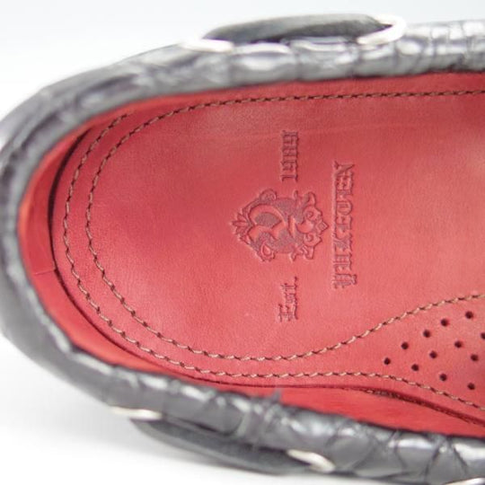新品★(米)ユケテン 7.5C【定価2,500ドル(27万円程度)★クロコダイル/Genuine Crocodile】モカシン/1416/黒/メンズ/YUKETEN★g753