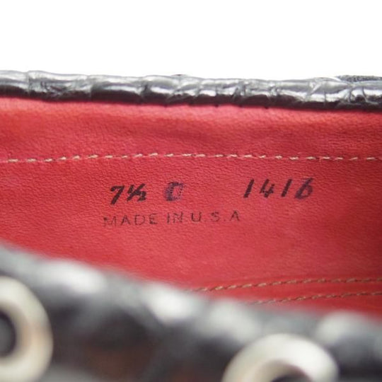 新品★(米)ユケテン 7.5C【定価2,500ドル(27万円程度)★クロコダイル/Genuine Crocodile】モカシン/1416/黒/メンズ/YUKETEN★g753