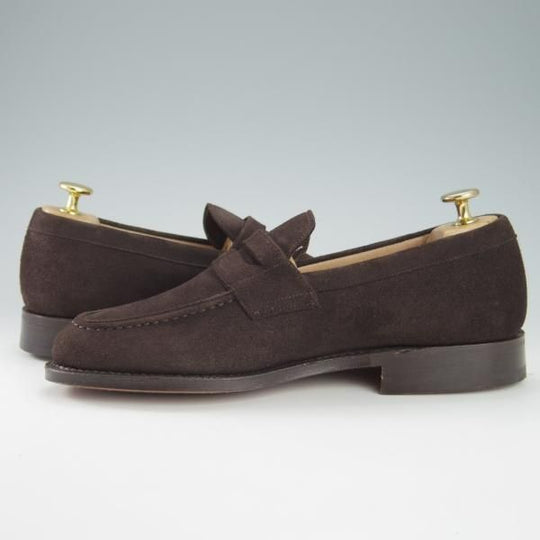 新品★チャーチ 60G/UK6【モデル定価￥85,320-★DARWIN/93ラスト】コインローファー/スエード/濃茶/メンズ/Church's★g755