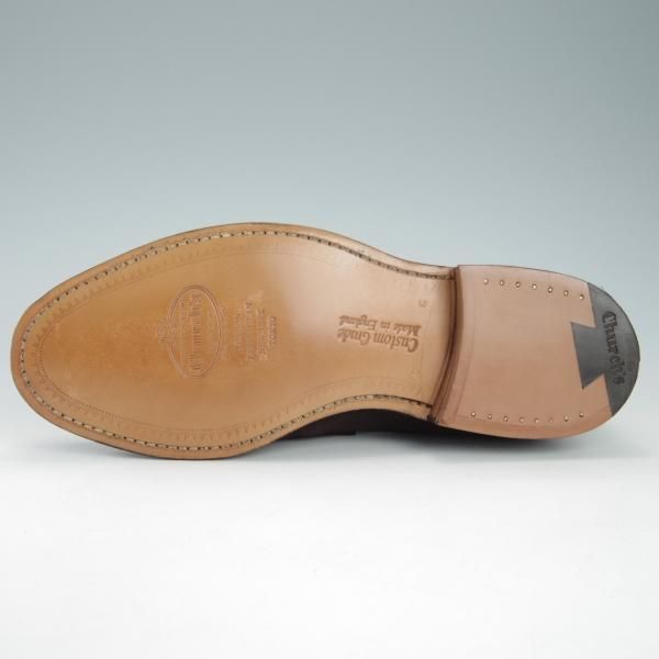 新品★チャーチ 60G/UK6【モデル定価￥85,320-★DARWIN/93ラスト】コインローファー/スエード/濃茶/メンズ/Church's★g755