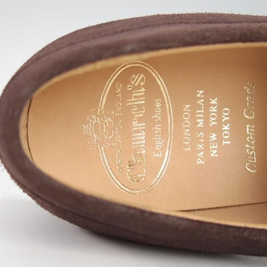 新品★チャーチ 60G/UK6【モデル定価￥85,320-★DARWIN/93ラスト】コインローファー/スエード/濃茶/メンズ/Church's★g755