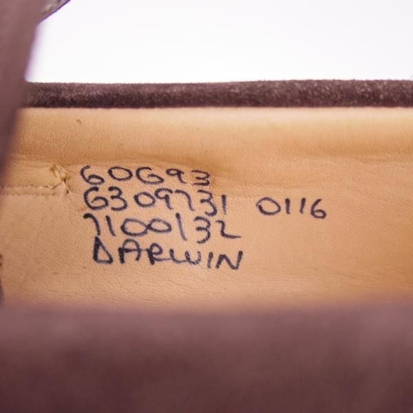 新品★チャーチ 60G/UK6【モデル定価￥85,320-★DARWIN/93ラスト】コインローファー/スエード/濃茶/メンズ/Church's★g755