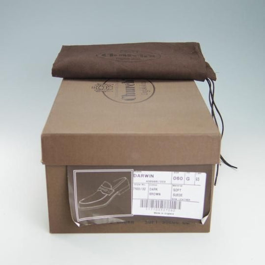 新品★チャーチ 60G/UK6【モデル定価￥85,320-★DARWIN/93ラスト】コインローファー/スエード/濃茶/メンズ/Church's★g755