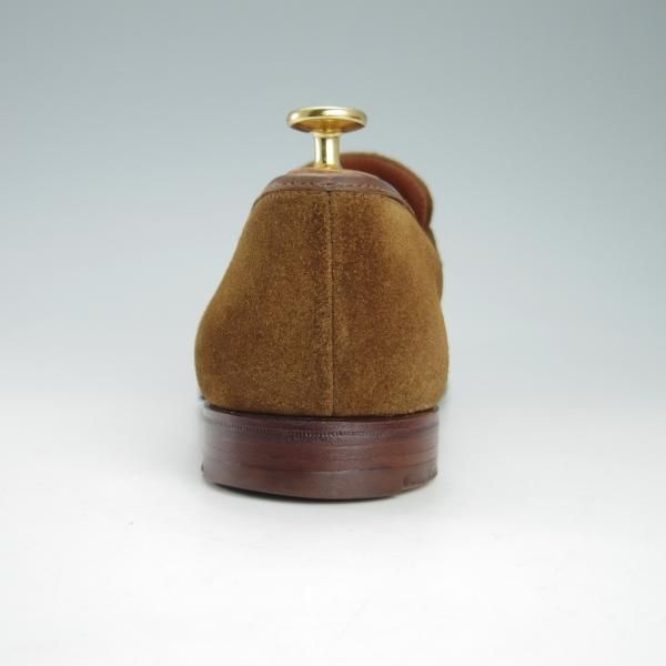 極上★クロケット&ジョーンズ 7.5E【定価￥74,800-★RICHMOND/314ラスト】コインローファー/スエード/茶/メンズ/Crockett&Jones★g756