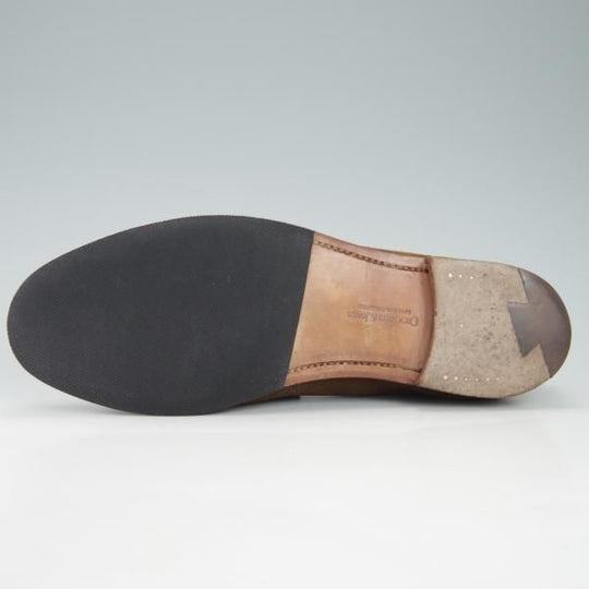 極上★クロケット&ジョーンズ 7.5E【定価￥74,800-★RICHMOND/314ラスト】コインローファー/スエード/茶/メンズ/Crockett&Jones★g756