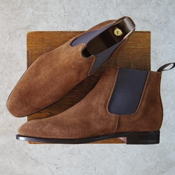 未使用★(英)アルフレッド・サージェント 8.5EX【★サイドゴアブーツ/N.Y.R別注】99ラスト/スエード/茶/メンズ/Alfred Sargent★g757