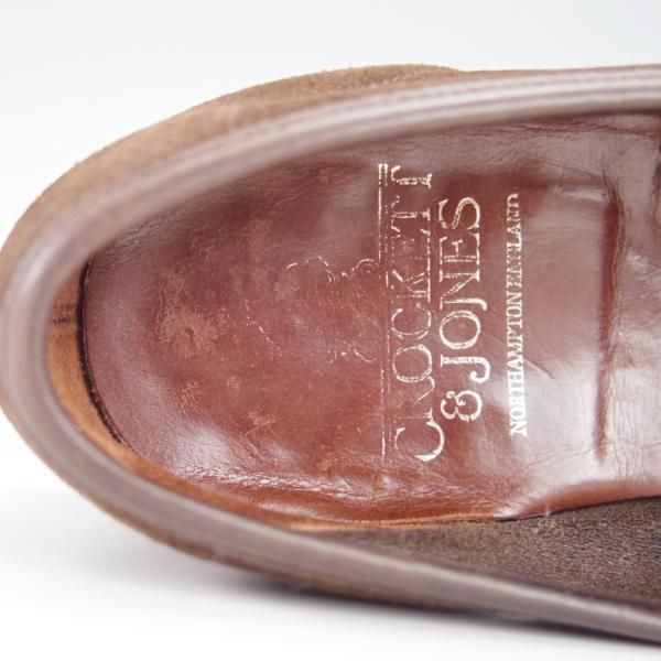 極上★クロケット&ジョーンズ 7E【★コインローファー/CITYソール】スエード/茶/メンズ/Crockett&Jones★g759