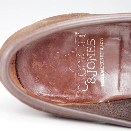 極上★クロケット&ジョーンズ 7E【★コインローファー/CITYソール】スエード/茶/メンズ/Crockett&Jones★g759