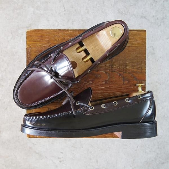 未使用★(米)YUKETEN/ユケテン 9C【定価￥118,800-★コードバン仕様/(米)ホーウィン社】705SP/モカシン/ローファー/黒×赤茶★g768