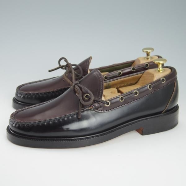 未使用★(米)YUKETEN/ユケテン 9C【定価￥118,800-★コードバン仕様/(米)ホーウィン社】705SP/モカシン/ローファー/黒×赤茶★g768