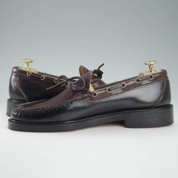 未使用★(米)YUKETEN/ユケテン 9C【定価￥118,800-★コードバン仕様/(米)ホーウィン社】705SP/モカシン/ローファー/黒×赤茶★g768