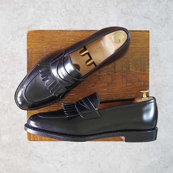 未使用★(米)アレンエドモンズ 7.5D【★(米)ラルフローレン別注/POLO Ralph Lauren】コインローファー/カーフ/黒/ALLEN EDMONDS★g769